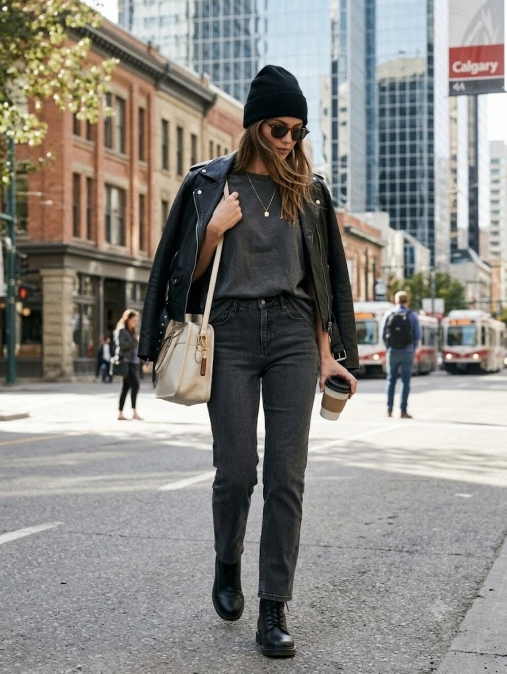Washed Black Straight Leg Jeans Model Off Duty Minimalist Retro Streetwear Denim